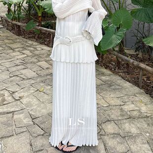 LS新品 慵懒针织半身裙女1008 牌 早春上新时尚 黑标极简大牌