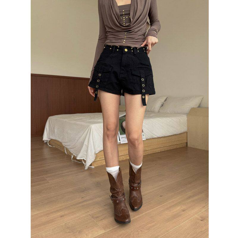 INSS 十三行女装工装牛仔短裤2026春夏季新款高腰显瘦A字裤女