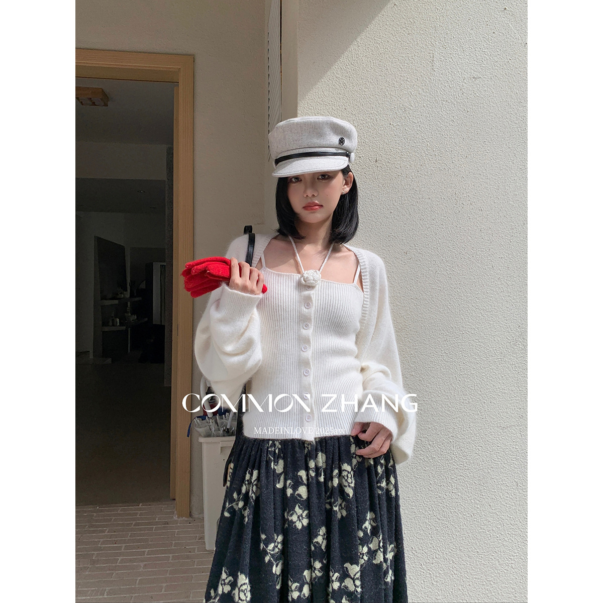 CZZHANG秋涴熊绒绵羊毛针织吊带