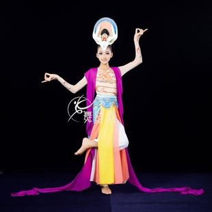 灵鹿舞蹈服敦煌飞天反弹琵琶同款演出服飘逸艺考古典演出服定制