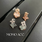 前后带立体微镶气质时尚 295新款 老花感两色AB版 耳钉