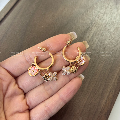 071新款老花感微镶气质吊坠耳饰