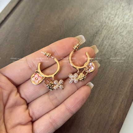 071新款老花感微镶气质吊坠耳饰