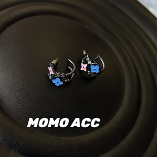 253新款 欧美大牌枪色老花感彩色滴釉镂空耳钉