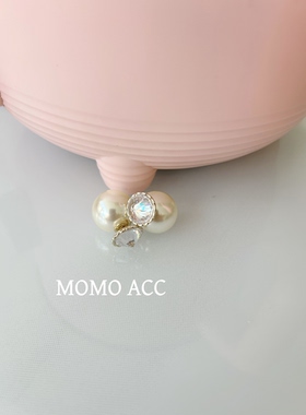 MOMO白月光法式复古轻奢锆石耳钉女小众高级感气质百搭