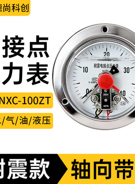 耐震轴向带边磁助式电接点表YNXC100ZT -0.1/1/40MPa工程工业仪表