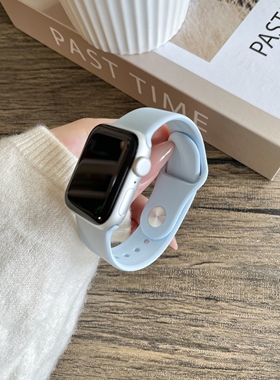 适用AppleWatchS11109液态硅胶表带苹果手表表带87SEiWatch全系列
