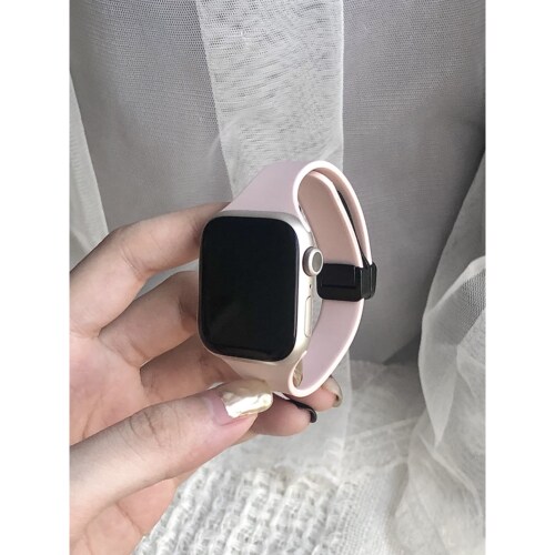 适用applewatch硅胶折叠磁吸表带iwatch11/10987SE苹果手表表带