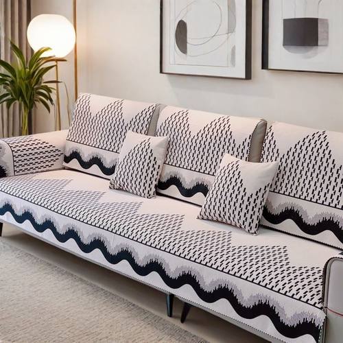 雪尼尔四季通用皮沙发垫