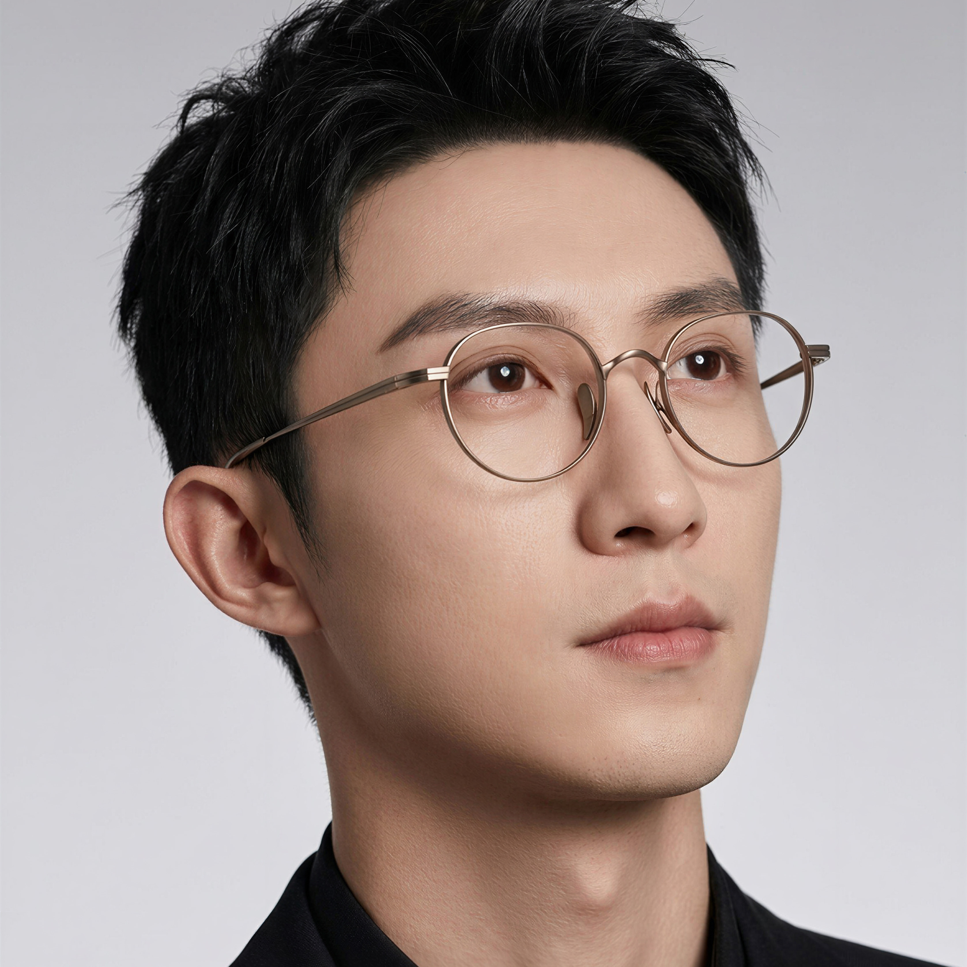 日系设计师纯钛合金复古文艺全框近视眼镜圆框镜架配镜万年龟同款