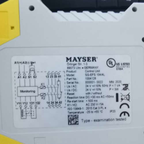 德国mayser继电器   1000842 SG-EFS 134 ZK2/1 AC 230 V