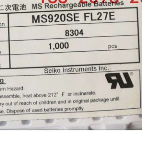 MS920SE-FL27E充电11mah，9.5x2.1mm，3v SII日本精工 原装  议价