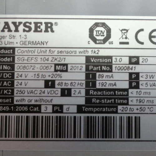 德国优势 MAYSER 继电器SG-EFS全系列1001272 SG-EFS114ZK2/1