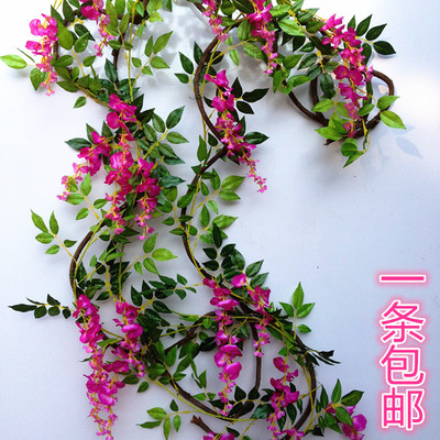 仿真2米长紫藤花串藤管道婚庆