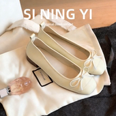 气质单鞋 绝美不累脚粗跟单鞋 浅口软底小皮鞋 法式 秋季 瓢鞋 女大码