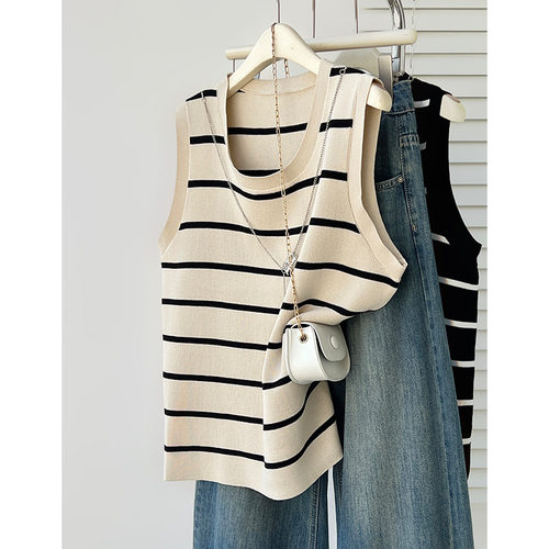 微胖大码女装夏季新款2026无袖圆领冰丝上衣胖mm妹妹项链背心马甲