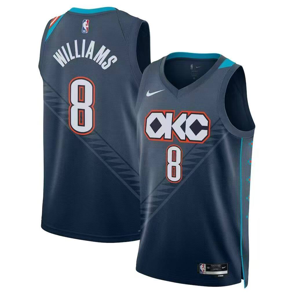 NIKE耐克杰伦威廉姆斯俄克拉荷马雷霆25-26城市版SW球迷版球衣