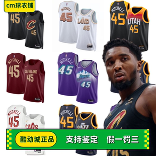 酷动城正品米切尔骑士爵士NIKE耐克45号SW球迷版球衣篮球背心