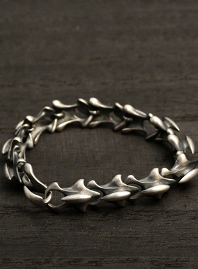 925纯银做旧手工龙脊手链