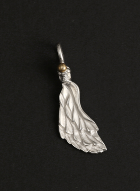 高山隆925纯银手工翅膀吊坠