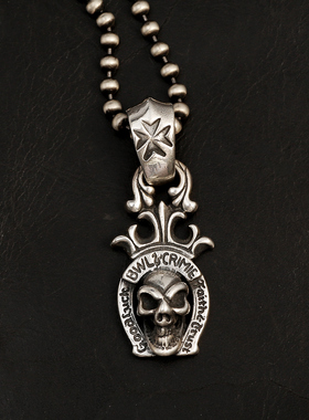 三沐Bill Wall Leather BWL马蹄骷髅925纯银复古手工吊坠银饰