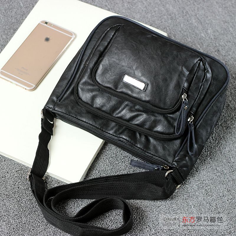 休闲单肩实用多口袋复古包