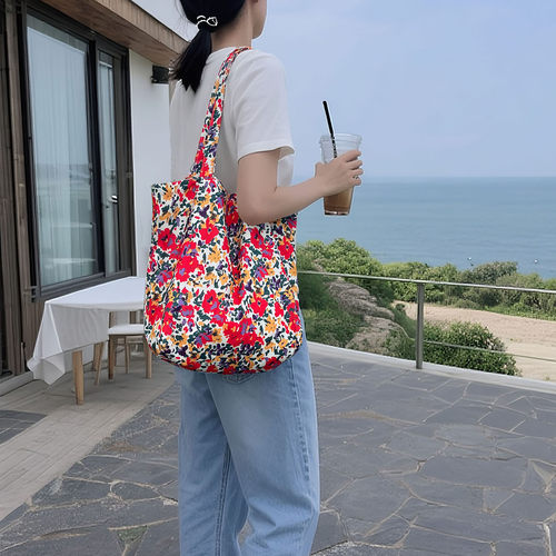 2025新款碎花帆布包大容量