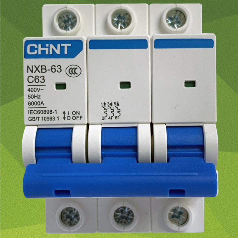 正泰小型断路器nxb-63 3p 63a 正泰空气开关三极 c型 正泰空开c63