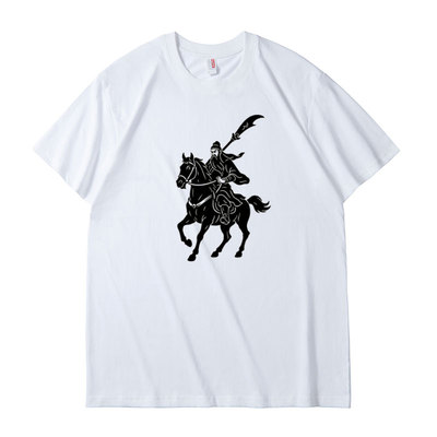 恶搞趣味关云长纯棉T恤关羽关公劳伦印花三国SOLO休闲短袖