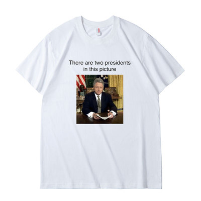 two presidents美国总统克林顿meme梗图blow搞笑纯棉短袖T恤潮