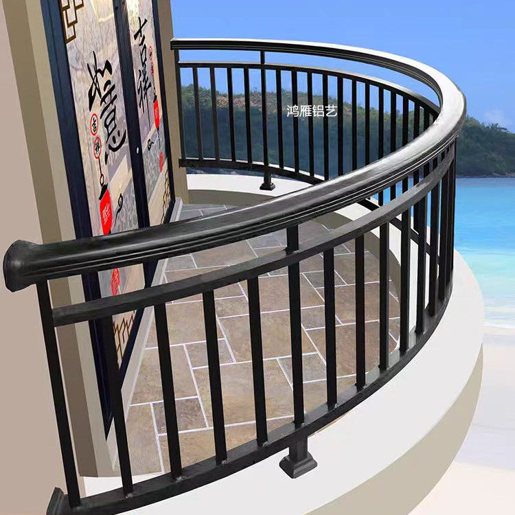 南京弧形铝合金阳台护栏室外不锈钢楼梯扶手别墅围杆露台防护栏