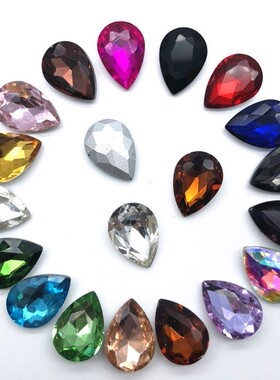 10*14mm水滴钻尖底钻异形钻大宝石玻璃钻手机美容贴钻头饰diy配件