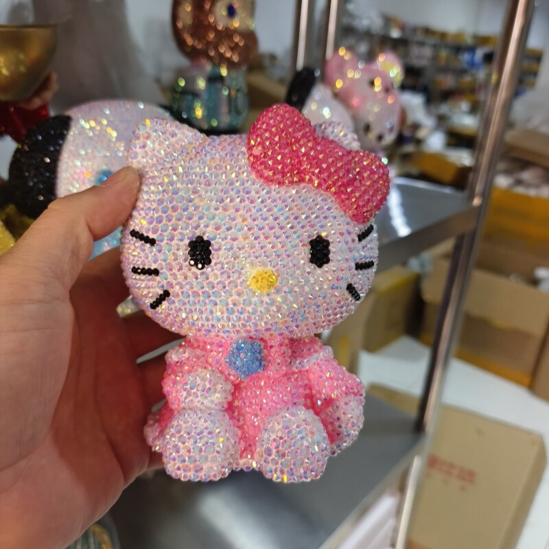 哈喽KT手工DIY镶钻存钱罐礼品