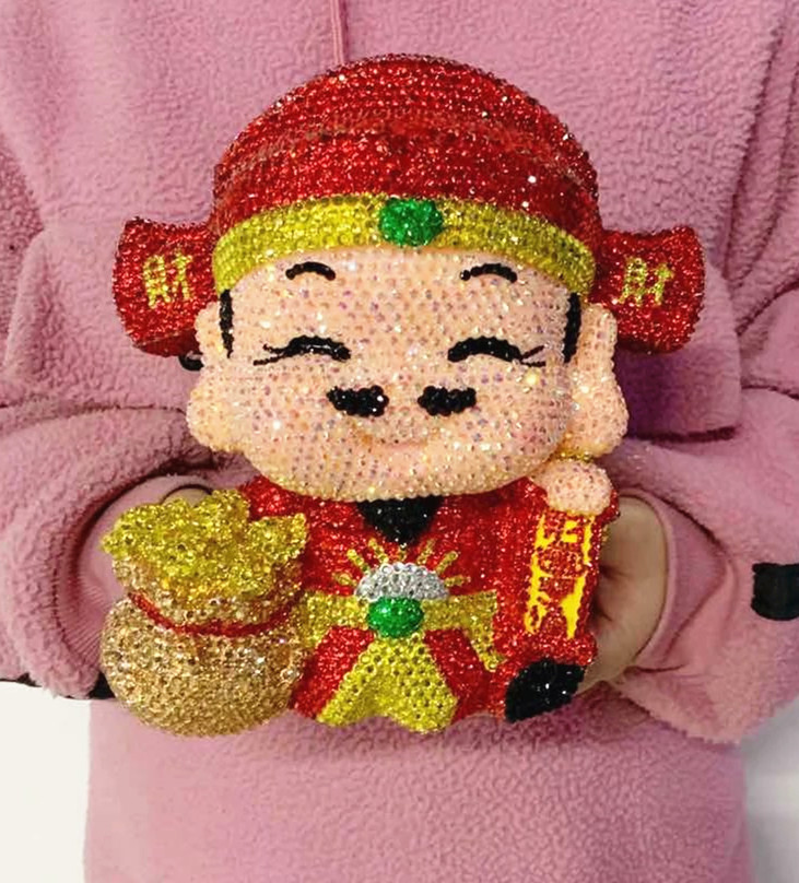 DIY贴钻财神爷摆件客厅家用财神佛像存钱罐风水旺财店铺开业礼品