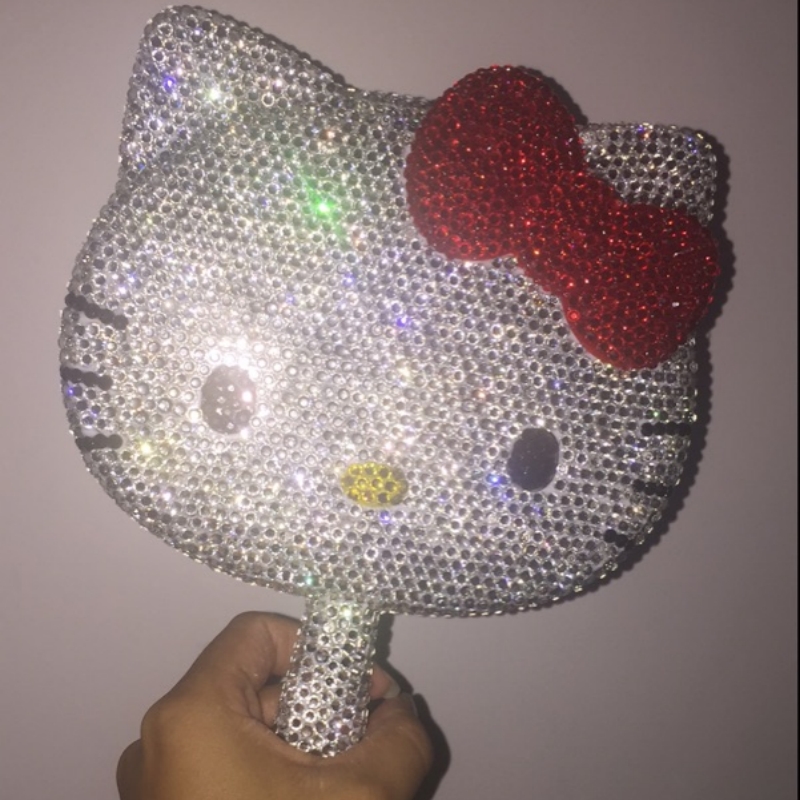 包邮手柄镜子粉色KT猫生日礼物