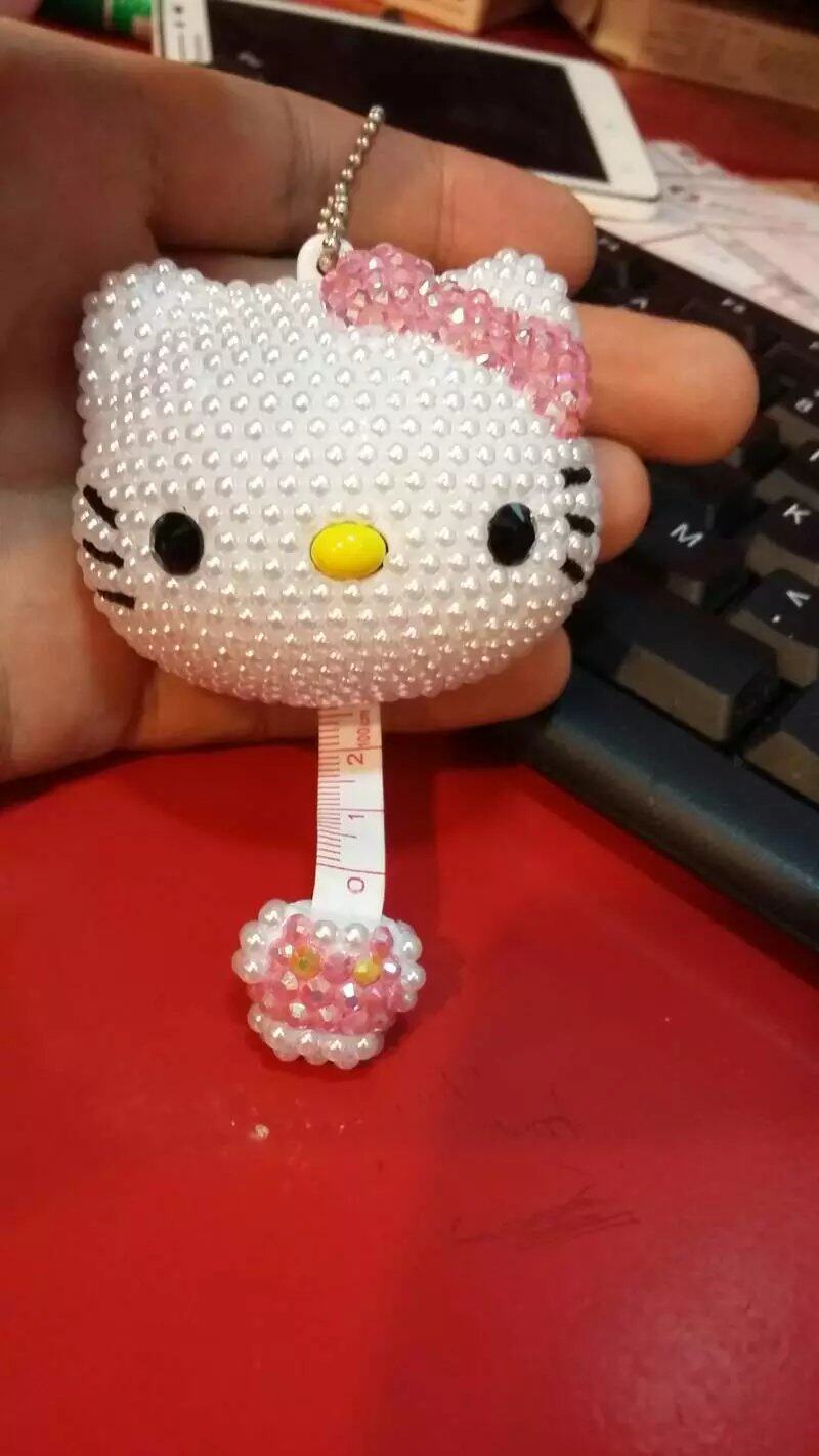 KT钥匙扣KT挂件卡通动物 叮当猫KT猫自动伸缩 尺子 迷你KT卷尺