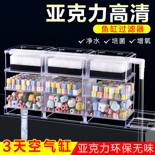 透明高清款鱼缸滴流盒过滤盒