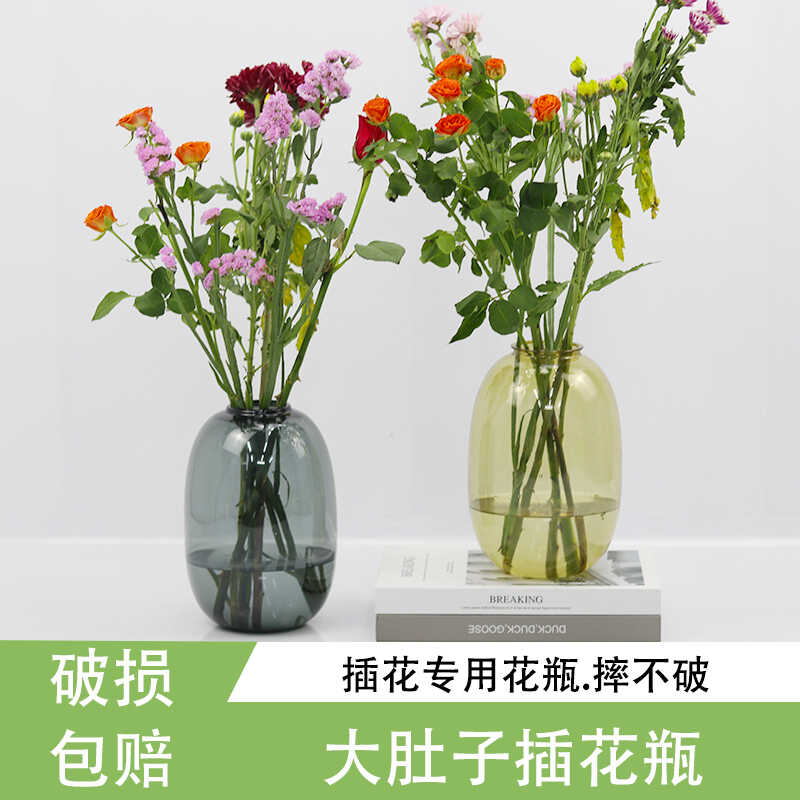 LJJ靓架架PET半透明大肚子插花瓶