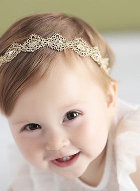 韩版婴儿发带蕾丝橄榄小宝宝发饰儿童女童幼儿INS头饰公主发量少