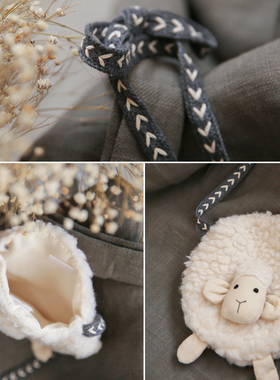 女童斜挎包宝宝小包包小童婴儿可爱小羊包儿童迷你包包毛绒小女孩