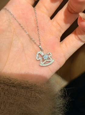 S925银莫桑钻马上有钱锁骨链