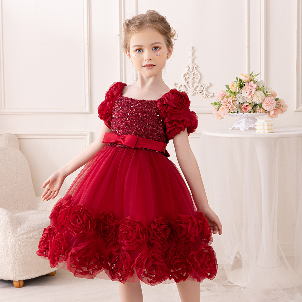 儿童生日礼服蓬蓬裙洋气女宝宝