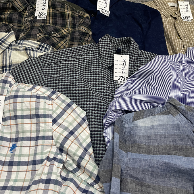 古着vintage阿美咔叽美式原宿男女复古格子条横纯色棉衬衫218