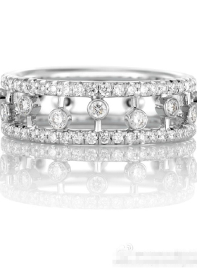 纯银排钻经典款戒指