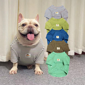 宠物狗狗条纹打底衫 秋冬季 磨毛弹力内搭衣服法斗巴哥卫衣保暖加厚