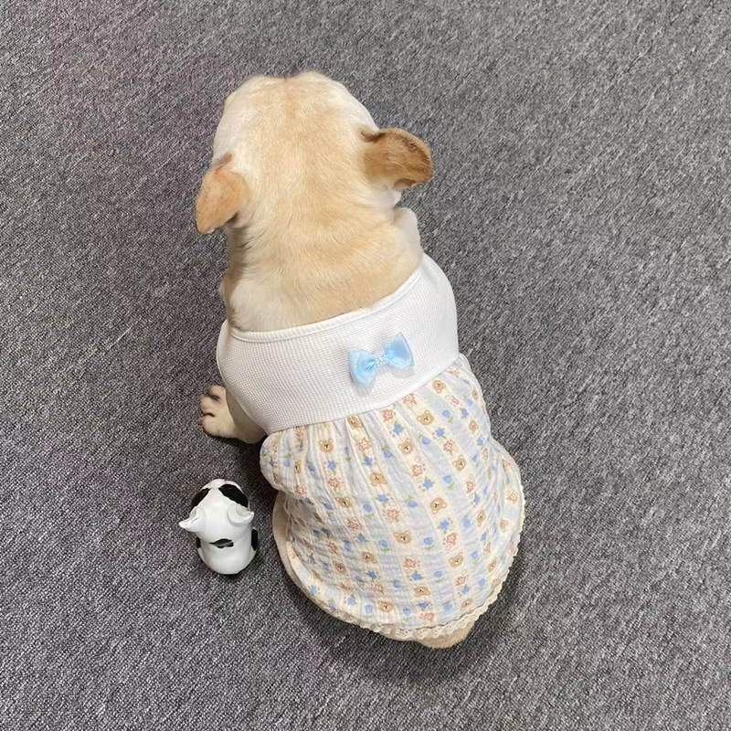 法斗巴哥胖狗棉纱薄款背心