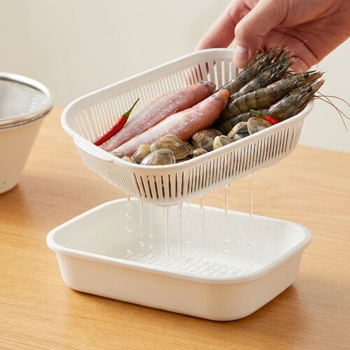 双层沥水篮食品级材质洗菜盆