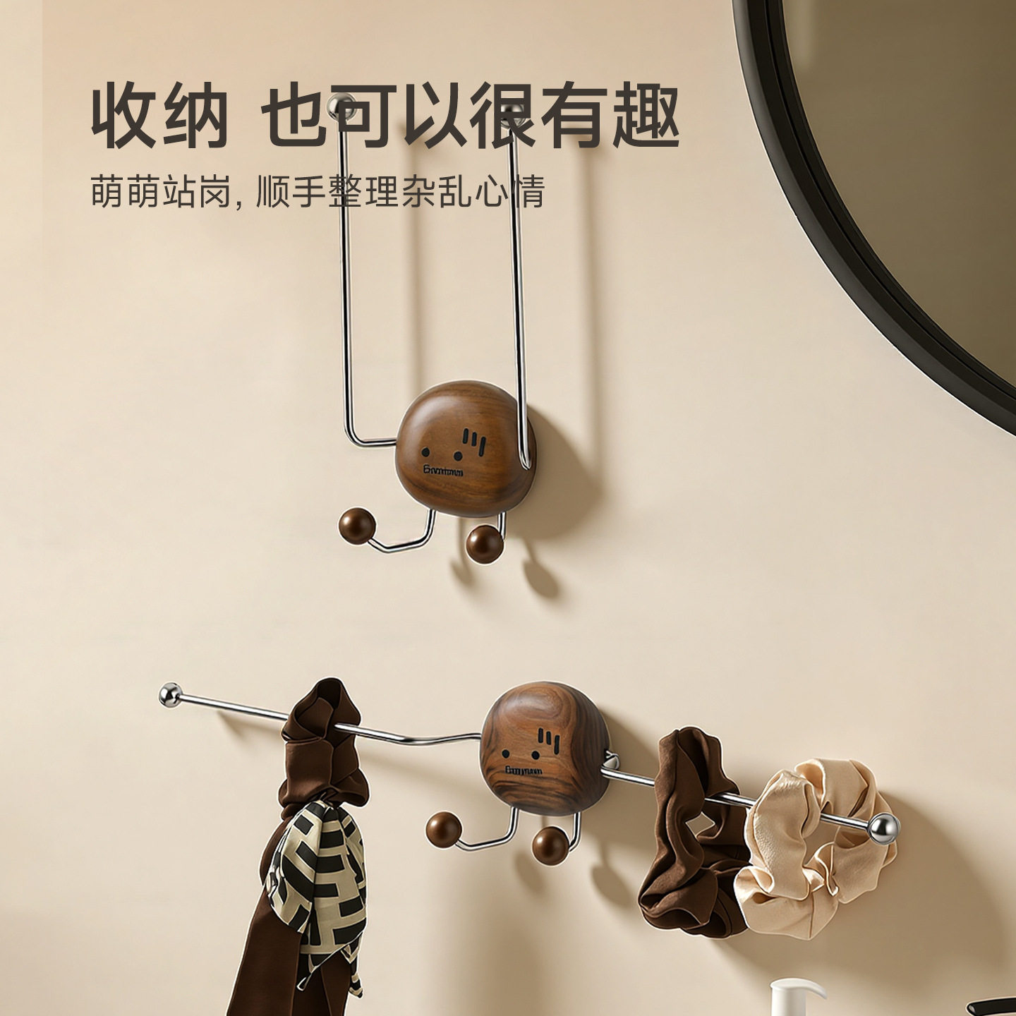 发夹发箍收纳神器卫生间架子批发壁挂式发饰头绳发圈挂钩整理架子