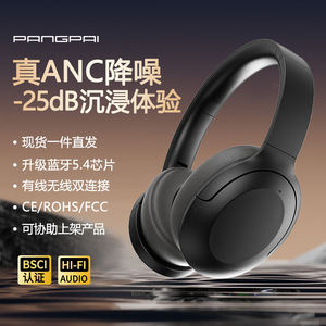 跨境新款P3965ANC主动降噪真无线头戴式蓝牙耳机折叠手机私模耳机