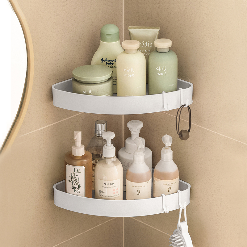 出口日本简约免打孔三角置物架